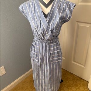 Universal Thread Blue and White Striped Midi Dress